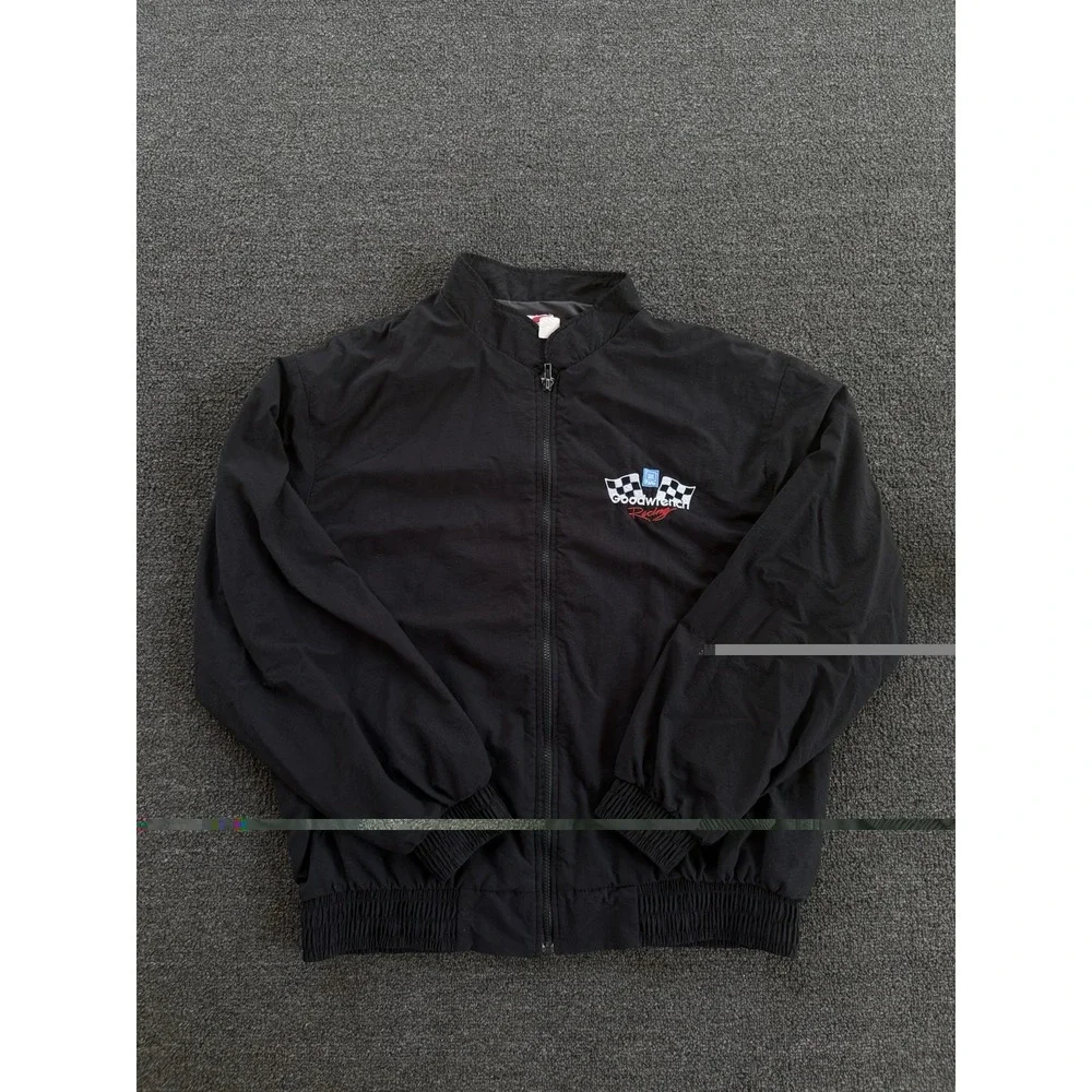 Vintage GM Goodwrench Racing Windbreaker Jacket Black NASCAR 90s USA Made